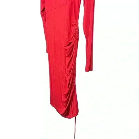 Isabel by Ingrid+Isabel Maternity Red Rusched Side Dress | Size Large - Picture 4 of 4